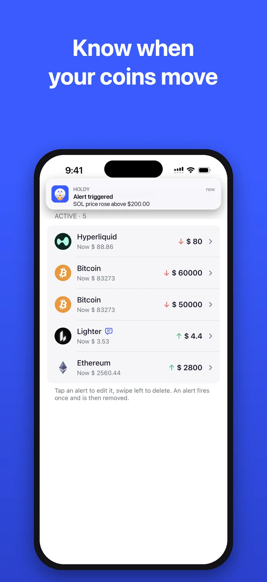 Know when your coins move