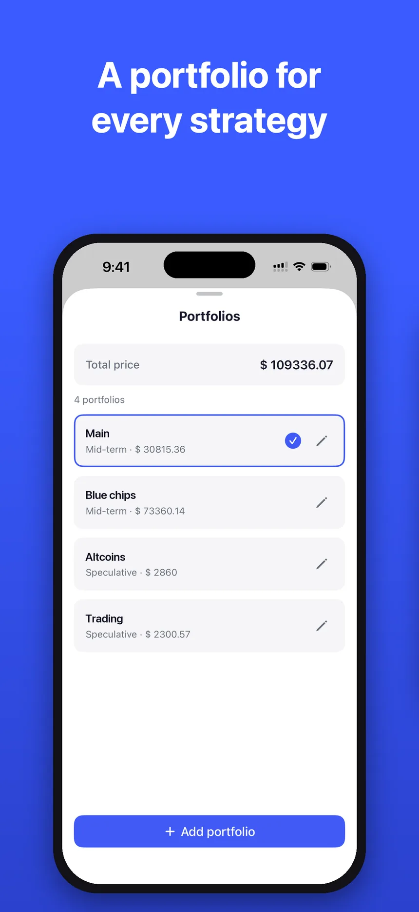 A portfolio for every strategy